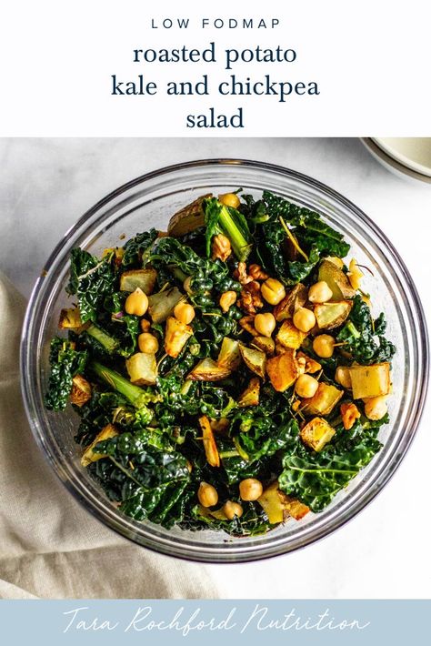 Kale And Chickpea Salad, Low Fodmap Recipes Dinner, Low Fodmap Diet Recipes, Fodmap Diet Recipes, Roasted Potato, Chickpea Recipes, Allergy Free Recipes, Low Fodmap Diet, Low Fodmap Recipes