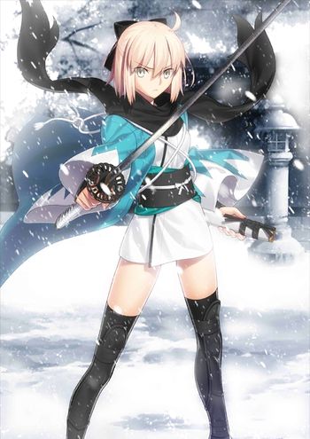 Sakura Saber, Okita Souji Fate, Okita Souji, Fate Saber, Fate Stay Night Anime, Fate Anime, Fate Anime Series, Anime Warrior, Warrior Girl