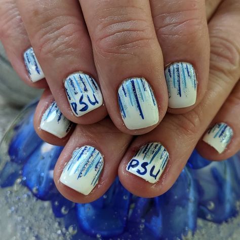 Penn State Nails Designs, Penn State Nails, Paw Print Nails, Football Nails, Penn State, Nails Designs, Nail Artist, Stylish Nails, Makeup Nails