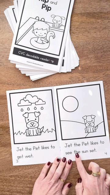 Meredith Morgan • Miss M’s Reading Resources on Instagram: "✨ H A L F O F F ✨⁣ ⁣ Low-prep CVC word family decodable readers for kindergarten + first grade students. ⁣ ⁣ Perfect for small-group, 1:1, + even whole-group instruction.⁣ ⁣ And even more fun to take home!⁣ ⁣ Get the bundle of 70 readers H A L F off this weekend via the link in my profile. ⁣ ⁣ Happy reading! ✨⁣ ⁣ https://www.teacherspayteachers.com/Product/Decodable-Readers-with-CVC-Words-Bundle-8764951" Decodable Readers Kindergarten, F Off, Decodable Readers, Kids Going To School, Cvc Word Families, Cvc Word, Word Family, Emergent Readers, Group 1