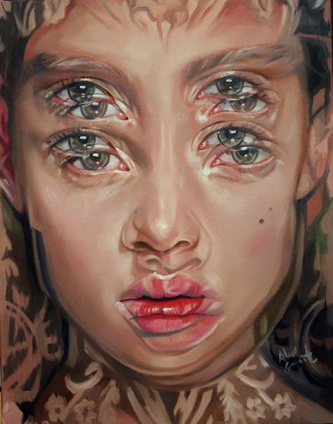 Alex Garant, Alex Grant, Modern Surrealism, Surreal Portrait, Double Vision, Gcse Art, Glitch Art, Wow Art, A Level Art