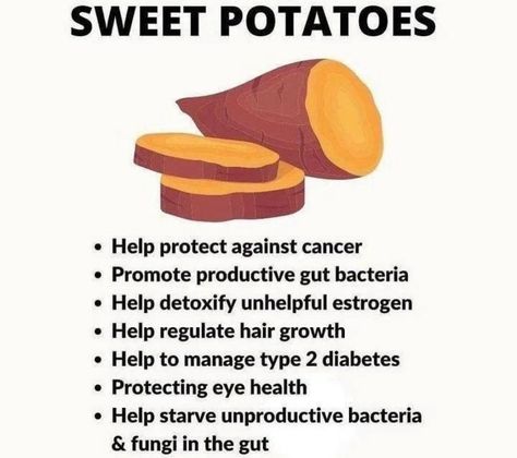 Heck out the benefits of sweet potatoes! #devotionhealth #followers Benefits Of Sweet Potato, Potato Benefits, Sweet Potato Benefits, Help Hair Growth, Gut Bacteria, Eye Health, Sweet Potatoes, Healthy Tips, Sweet Potato