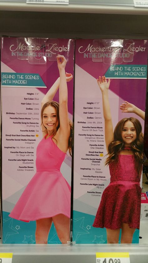 Ziegler Sisters as Dolls---Back of Box...Maddie Ziegler & Mackenzie Ziegler. #Ziegler #Maddie  #Mackenzie #doll #dolls Maddie Ziegler Pfp, Mckenzie Ziegler Dance Moms, Maddie Ziegler Edits, Maddie Ziegler Tik Tok Videos, Mackenzie Dance Moms, Maddie Ziegler And Mackenzie, Maddie Ziegler Rares, Maddie Dance Moms, Ziegler Mackenzie