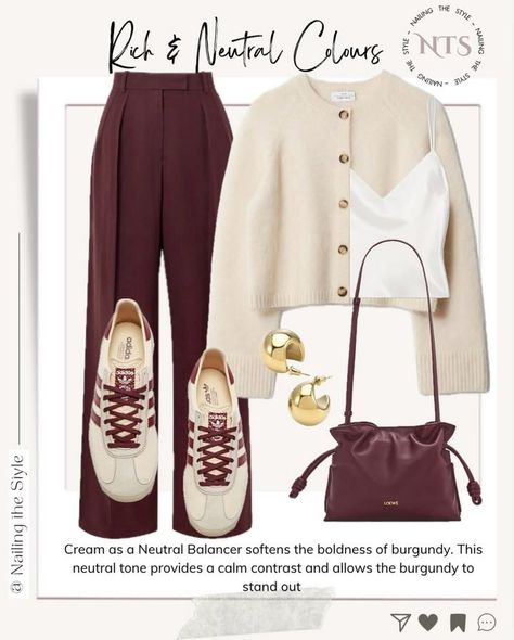 Burgundy Trousers Outfit, Flatlay Clothes, Burgundy Trousers, Modest Casual Outfits, Cosy Outfit, Burgundy Outfit, Zara Outfit, Everyday Fashion Outfits, Paris Outfits