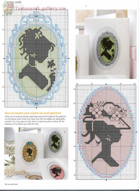 Free cross stitch patterns - Cameos Cross Stitch Silhouette, Pola Manik, Pola Bordir, Cross Stitch Boards, Cross Stitch Love, Pola Kristik, Cross Stitch Cards, Things To Make, Crochet Cross