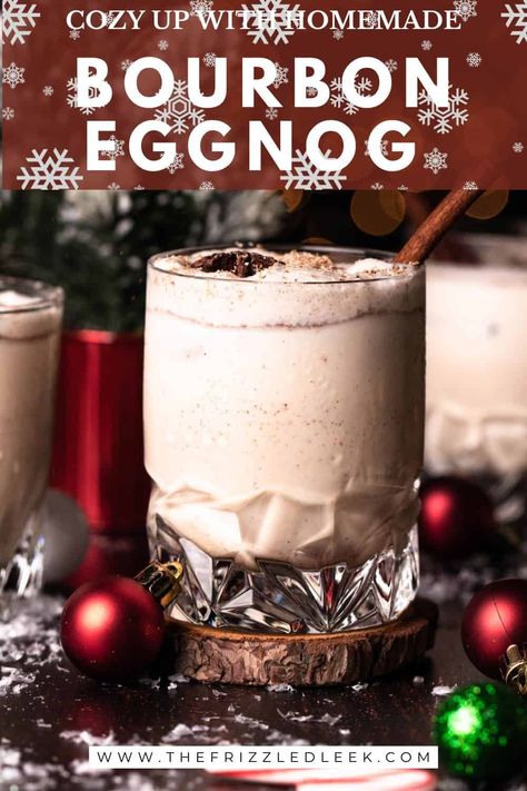 My Homemade Bourbon Eggnog will keep you warm and cozy during the holidays! Rich, creamy, spiked with bourbon, and perfectly seasoned with winter spices, it’s the ultimate festive treat. Skip the store-bought version and discover your new favorite eggnog recipe! Bourbon Eggnog Recipe, Spiked Eggnog Recipe Easy, Spiked Eggnog Recipe, Eggnog Recipe Spiked, Bourbon Eggnog, Best Christmas Dinner Recipes, Homemade Bourbon, Eggnog Drinks, Eggnog Recipe Homemade