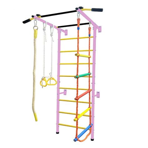 The Funphix 5-in-1 Swedish Ladder Wall indoor climbing gym playset allows your little one to stay entertained and active throughout the day, promoting optimal cognitive and physical development, dexterity, flexibility and balance in a fun way! The Funphix 5-in-1 Swedish Ladder Wall indoor climbing gym playset allows your little one to stay entertained and active throughout the day, promoting optimal cognitive and physical development, dexterity, flexibility and balance in a fun way! FEATURES A fun way to entertain kids while minimizing exposure to excess screen time and promote physical activity! Variety of ways to play ensure hours of fun for not only the little ones, but you as well! Unlike similar products on the market, these indoor climbing toys for toddlers are easy to mount without Dream Playroom, Swedish Ladder, Indoor Climbing Gym, Indoor Playroom, Indoor Climbing, Climbing Gym, Physical Development, Physical Activity, Kids Entertainment