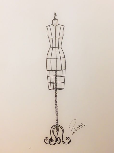 Mannequin . Dress form. Dress Sketches Mannequin, Dress On Mannequin Drawing, Fashion Mannequin Sketch, Mannequin Sketch, Maniquin Dress Display Drawing, Wooden Drawing Mannequin, Vintage Dress Form Mannequin, Step By Step Art, Fashion Mannequin