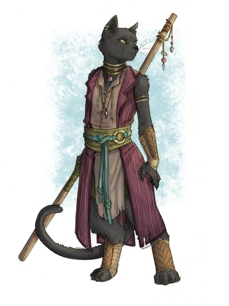 D&d Cat Character, Panther Tabaxi, Dnd Tabaxi Female, Tabaxi Art, Tabaxi Monk, Pathfinder Character, Dnd Races, Dnd Dragons, Dungeons And Dragons Characters