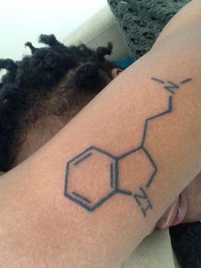 DMT Molecule Dmt Tattoo, Dmt Molecule, Tattoo Concepts, Symbolic Tattoos, I Tattoo, Jesus Fish Tattoo, Geometric Tattoo, Tatting, Tattoo Ideas