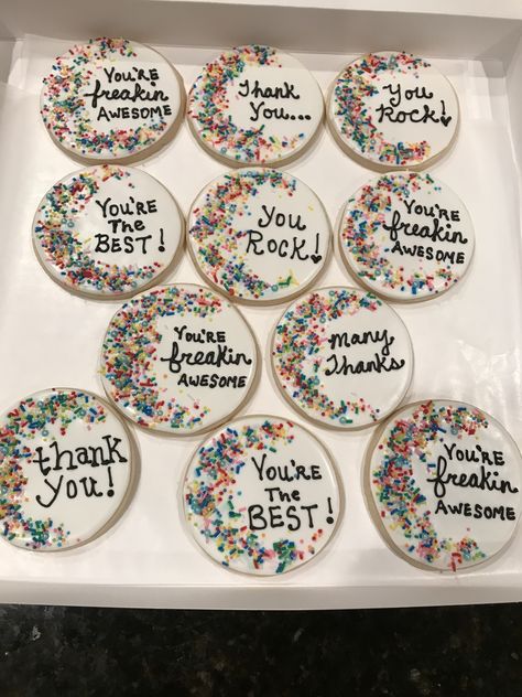 Thanks a Bunch! Staff Appreciation Cookies, Administrative Professionals Day Cookies, Employee Appreciation Cookies, Thank You Sugar Cookies, Christmas Sugar Cookie Designs, Retirement Cookies, Cookies Frosting, Appreciation Cookies, Team Appreciation