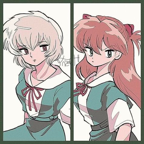 Evangelion done in the style of Rumiko Takahashi. Rumiko Takahashi, Neon Evangelion, Rei Ayanami, Japanese Animation, 90s Anime, Creature Concept, Neon Genesis Evangelion, Drawing Reference Poses, Anime Comics