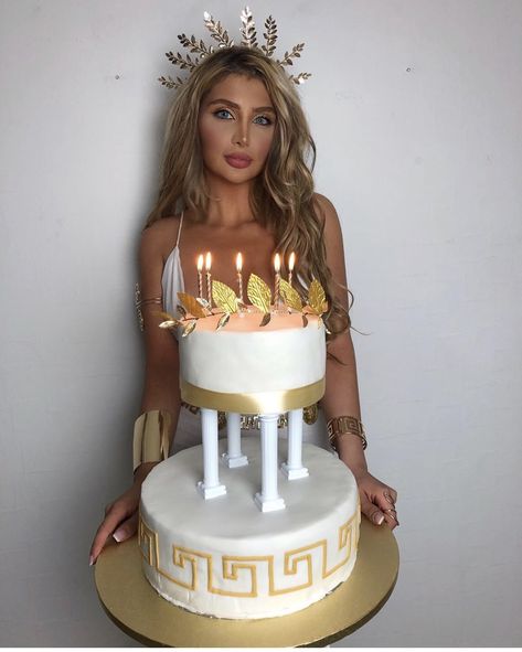 Goddess Birthday Theme, Greek Goddess Party, Goddess Cake, Goddess Party Theme, Aphrodite Costume, Greek Birthday, Greek Feast, Greek Party Theme, Goddess Party