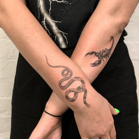 Snake Scorpion Tattoo, Snake And Scorpion Tattoo, Scorpion Tattoo, Red Eye, Snake Tattoo, Floral Abstract, Eye Tattoo, Abstract Tattoo, Word Tattoos