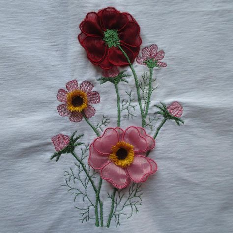 History Page, Embroidery Library, 3d Flowers, Hoop Art, Custom Embroidery, Embroidery Thread, Machine Embroidery Designs, Cosmos, Machine Embroidery