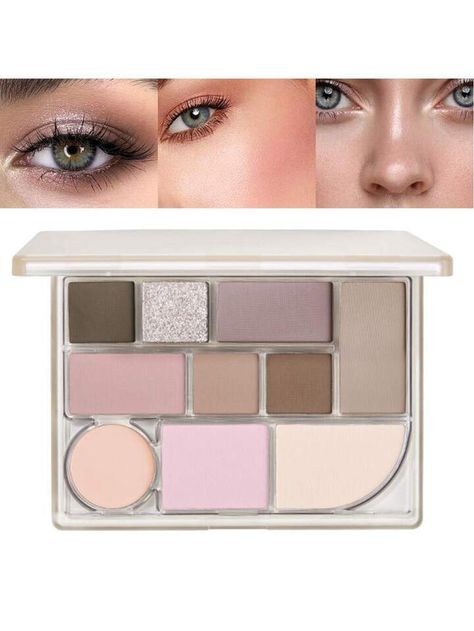 Contour With Eyeshadow, Eyeliner Eyeshadow, Creamy Eyeshadow, Dark Eye Circles, Concealer Palette, Neutral Eyes, Palette Makeup, Winter Color Palette, Good Color Combinations