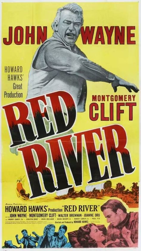 Red River Movie, Western Icons, Joanne Dru, Movie Classics, Classic Posters, Howard Hawks, John Wayne Movies, Montgomery Clift, The Artist Movie