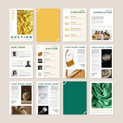 Event Brochure, Charity Auction, Brochure Cover, Charity Event, Print Layout, Auction Items, Layout Design, Vector Free, Auction