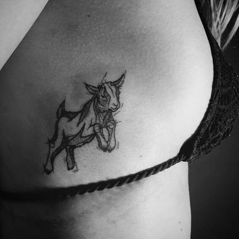 20+ Goat Tattoo Designs With Meaning | EntertainmentMesh #tattoos #tattooideas #tattoodesigns #tattoosforwomen #tattooinspiration #tattoosforguys #goats #goattattoo #fashion Baby Goat Tattoo, Goat Tattoo Ideas, Boar Goats, Farmer Tattoo, Tattoo Goat, Farm Tattoo, Tattoo Designs With Meaning, Goat Tattoo, Designs With Meaning