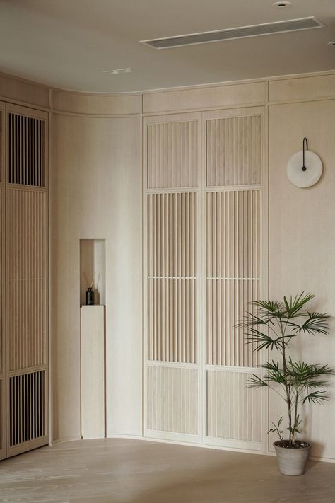 JAAK Design | Home & Residential Design in Hong Kong | MIHA Flat Interior Design, Wardrobe Interior Design, Luxury Living Room Design, Flat Interior, Sliding Doors Interior, Interior Wall Design, Residential Design, Common Area, Wall Panels