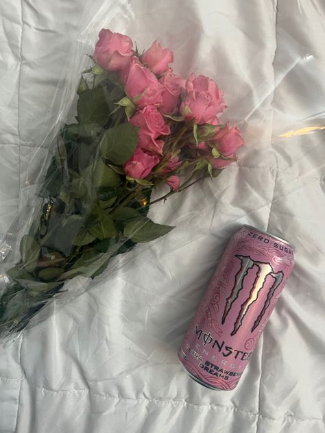 pink aesthetic monster pink roses pastel Pink Recovery Aesthetic, Pink Monster Drink Aesthetic, Monster Cans Diy, Aesthetic Monster, Monster Lover, Pink Monster, Rosé Aesthetic, Pink Drinks, Tickled Pink