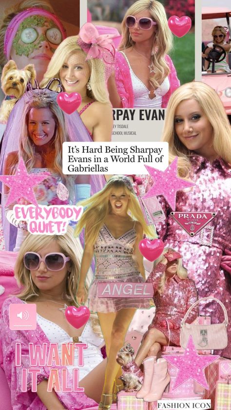 #sharpay #highschoolmusical #fyp #taylorswift #lanadelrey #cute #outfitinspo #sharpayevans Sharpay Evans Aesthetic, Evans Aesthetic, Sharpay Evans, Megan Nicole, Colored Characters, Pink Academia, Girly Movies, Pink Wallpaper Girly, Ashley Tisdale