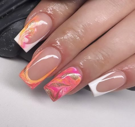 Gel Overlay Nails Design, Holiday Acrylic Nails, Acrylic Nails Nude, Tapered Square Nails, French Summer, Spring Acrylic Nails, Nails Coffin Short, Summery Nails, Short Square Acrylic Nails