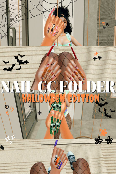 Sims 4 Halloween Nail CC Finds & Nail CC Folder Sims 4 Halloween, Cc Nails, Sims 4 Nails, Cc Folder, Sims Hair, Halloween Nail, Cc Finds, Sims 4 Cc, Sims 4 Custom Content