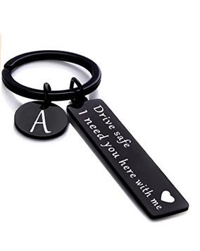 About this item 【unique design】The keychain design with 26 letters name abbreviation，It will be a warm present for him/her 【Perfect size&high quality】The keychains size is 1.97in*0.47in, key ring: 1.18in, perfect size, This key chain made from top stainless steel, smooth surface super shiny, no rust, no fade, No allergic, no break, no deformed Gifts For Boyfriend Birthday, Keychain For Boyfriend, Drive Safe Keychain, Letter Keychain, Here With Me, Present For Him, Gifts For Fiance, Keychain Design, Presents For Him