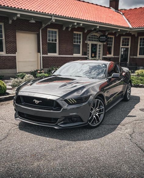 Grey Mustang, 2022 Ford Mustang, Mustang 2018, Grey Car, New Ferrari, Aesthetic Photos, Mustang Gt, All Cars, Dream Car