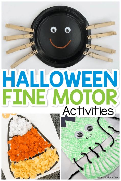 Halloween Fine Motor Activities, Halloween Fine Motor, Kids Crafts Toddlers, Halloween Sensory, Fine Motor Activities For Kids, Preschool Fine Motor, Halloween Preschool, Processing Disorder, Motor Skills Activities