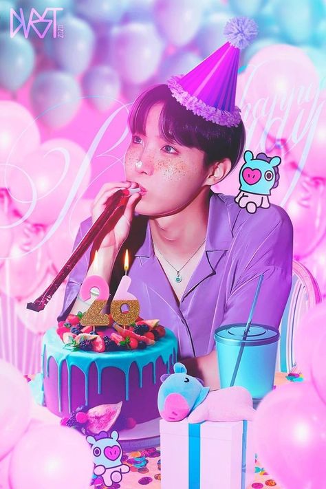 Cute J-hope, J Hope Birthday, Jhope Bts Wallpaper, Bts Happy Birthday, Hope Wallpaper, Penanda Buku, Happy Birthday Wallpaper, Bts Birthdays, Jhope Bts