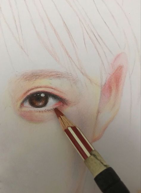 Color Pencil Face, Color Pencil Tutorial, Drawing Realistic, A Level Art Sketchbook, Arte Grunge, Eye Drawing Tutorials, Art Tools Drawing, المملكة العربية السعودية, Arte Sketchbook