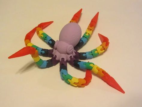 Ball-joint articulated octopus by Ellindsey - Thingiverse 3d Printed Toys, Useful 3d Prints, Wool Dolls, 3d Printing Art, 3d Printer Designs, 3d Printing Diy, 3d Printer Projects, 3d Printed Objects, 3d Printing Projects