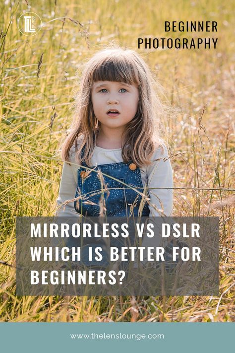 As a new photographer deciding on what camera to buy is overwhelming. Here's help with your first camera decision - mirrorless vs DSLR for beginners. via @thelenslounge Canon Mirrorless Camera, Camera To Buy, Mirrorless Vs Dslr, Camera For Beginners, Basic Photography, Camera Tips, Camera Hacks, Take Better Photos, Which Is Better