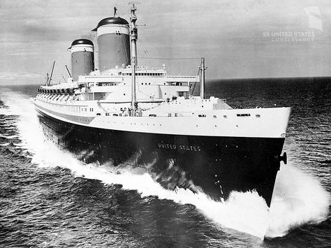 The S.S. United States, the Fastest Ocean Liner Ever Built, Makes a Comeback - Condé Nast Traveler Ss United States, Biggest Cruise Ship, Crystal Cruises, Ship Breaking, Cruise Planning, Merchant Marine, Ocean Liner, Southampton, Cruise Ship