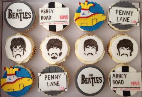 Beatles Cookies, Beatles Cupcakes, Beatles Birthday, Iced Biscuits, Yellow Submarine, Penny Lane, Covered Strawberries, Decorated Cookies, Cookie Decorating