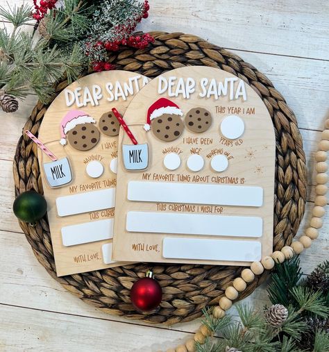 Reusable Santa Board Christmas Whiteboard, Santa Board, Kids Christmas List, Christmas Photo Props, Milk Cookies, Christmas Ornaments Gifts, Holiday Magic, Christmas Sign, Dear Santa