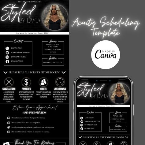 This Website Templates item by JoyTheCreator has 642 favorites from Etsy shoppers. Ships from United States. Listed on 05 Jul, 2024 Hair Stylist Policies, Stylist Career, Stylist Branding, Salon Suite Decor, Suite Decor, Website Canva, Scheduling Template, Price List Design, Graphic Shapes Design