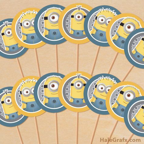 FREE Printable Despicable Me Minions Cupcake Toppers Minion Cupcake Toppers, Minion Baby Shower, Minion Cupcake, Minion Baby, Despicable Me Party, Birthday Deco, Minion Theme, Minion Cupcakes, Minion Birthday Party