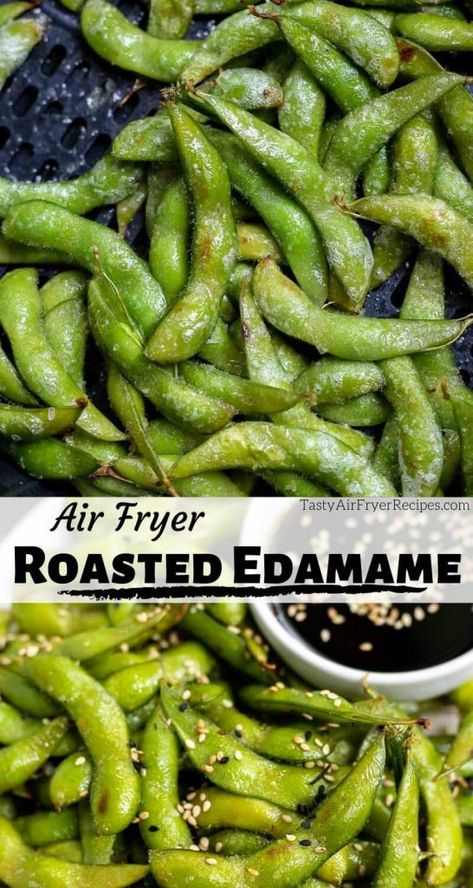 Edamame Recipe, Roasted Edamame, Recipes Healthy Snacks, Edamame Recipes, Recipes Air Fryer, Air Fryer Oven Recipes, Air Fry Recipes, Air Fryer Dinner Recipes, Air Fryer Healthy