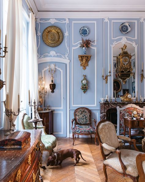 Constance E.T. de Tourniel (@bonvoyagecleo) • Fotos y vídeos de Instagram Victorian Interior, Art Deco Bathroom, Castle Aesthetic, French Walls, Italian Home, French Interior, Blue Rooms, Garden Lovers, Eclectic Home