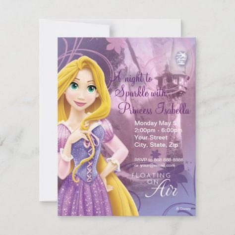 Disney Birthday Invitations, Rapunzel Birthday Invitation, Rapunzel Invitations, Disney Princess Invitations, Rapunzel Birthday, Rapunzel Birthday Party, Princess Birthday Invitations, Princess Invitations, Disney Princess Birthday