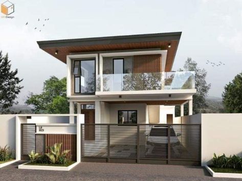 House Design 100 Sqm, 100 Sqm House Design 2 Storey, 100sqm House, Two Storey House Design, Industrial House Exterior, Small House Design Philippines, House Planning, 2 Storey House Design, 2 Storey House