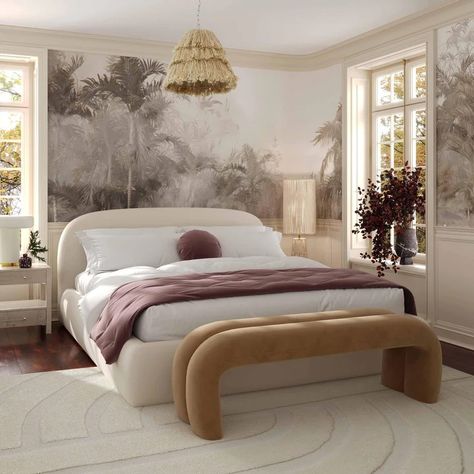 Beds – TOV Furniture Master Bedrooms Decor Canopy Bed, Modern Vintage Decor Bedroom, Cream Bedroom, Miami Apartment, Velvet Upholstered Bed, Tov Furniture, Parisienne Chic, Velvet Bed, Upholstered Bed Frame