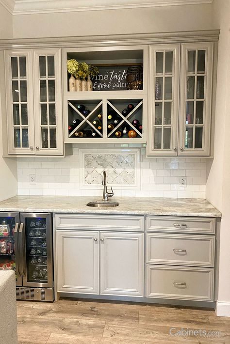 Kitchen Wine Bar Ideas Cabinets, Coffee Bar With Wine Rack, Basement Wet Bar Wine Storage, Wine Cabinets Wine Racks, Farmhouse Kitchen Wine Rack, Wine Rack Above Sink, In Cabinet Wine Rack, Wine Racks In Kitchen Cabinets, Cabinet Wine Rack Built Ins