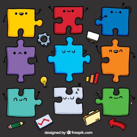 Puzzle Poster Design, Puzzle Illustration Design, Puzzle Character, Puzzle Illustration, Puzzle Piece Art, Puzzle Poster, Puzzle Drawing, Logo Design Coffee, Puzzle Graphic