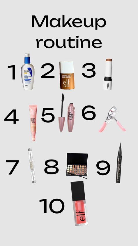 makeup routine! <3 Basic Makeup Routine, Base Makeup, Basic Makeup, Daily Makeup, Glow Up?, Makeup Routine, Makeup Tips, Lotion, Makeup Looks