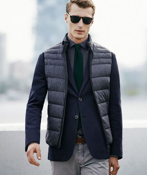 4 Rules For Wearing A Gilet | FashionBeans Mens Puffer Vest Outfit, Blazer Men Outfit, Puffer Jacket Outfit Men, Gilet Outfit, Mens Winter Vest, Puffer Outfit, Puffer Vest Fashion, Puffer Vest Outfit, Denim Outfit Men