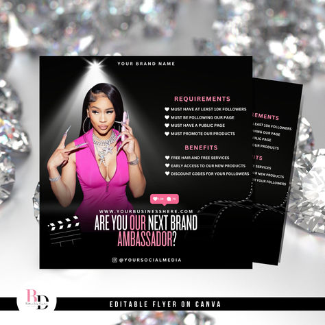 Wig Brand Ambassador, Lash Business Flyer Ideas, Brand Ambassador Flyer, Lash Special Flyer, Hair Model Needed Flyer, Template Instagram Post, Models Wanted, Makeup Lashes, Business Flyers